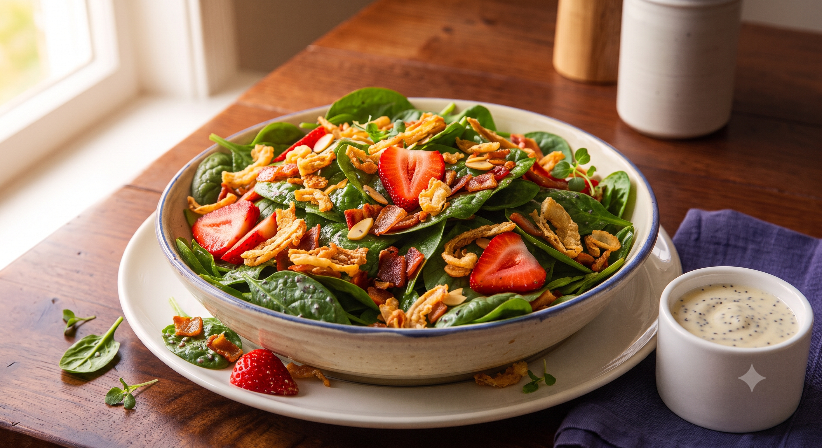 Strawberry Bacon Spinach Salad